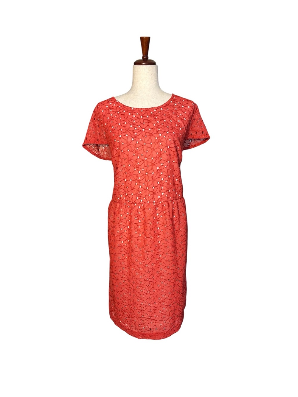 ICE Coral Eyelet Lace Dress Flutter Sleeve Wedding Guest Size 18W